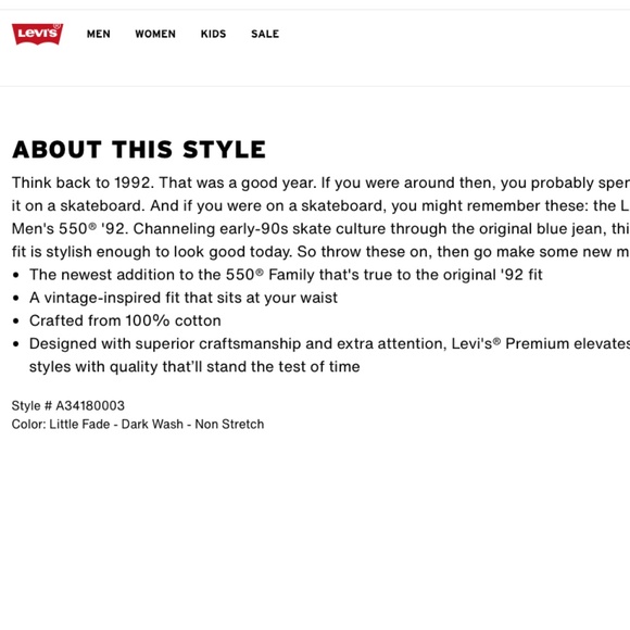 Levis 550 92' Relaxed Denim with Taper below the knee - Picture 14 of 15